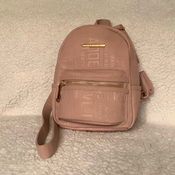 Steve Madden Blush Quilted Mini Backpack Steve Madden Cream Blush Quilted And Pebbled Drawstring  main image 3